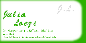 julia loczi business card